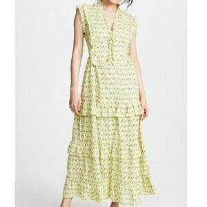 Banjanan Light Yellow Floral Maxi Dress